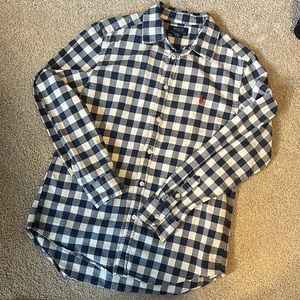 Ralph Lauren Flannel 14-16 - navy and cream. Excellent condition.